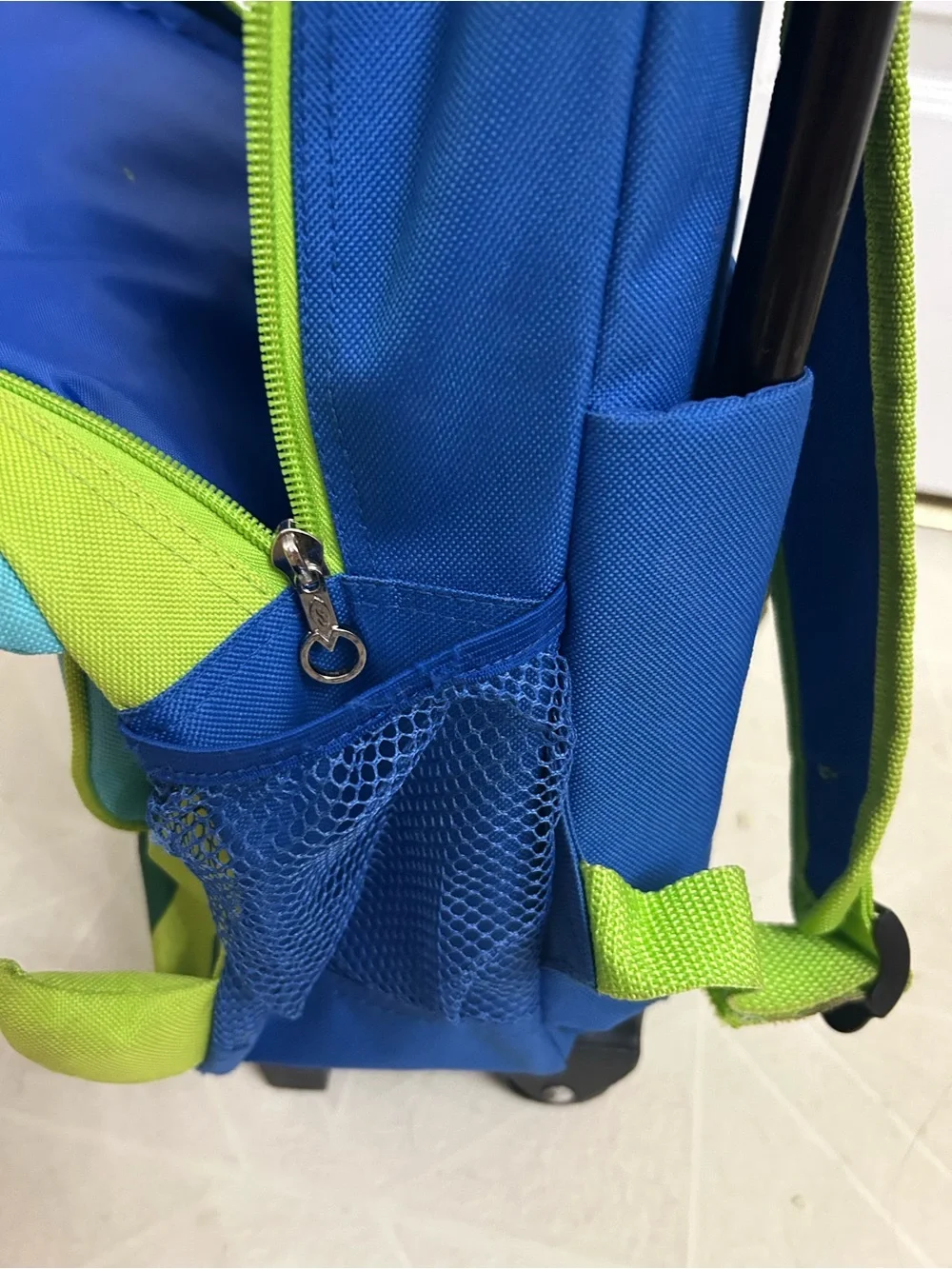 Kids Rolling Backpack - Blue & Green Dino Design mini suitcase small little kids